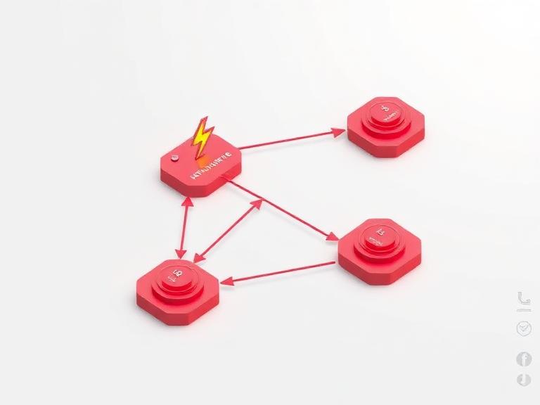 Isometric automation workflow with trigger and action nodes