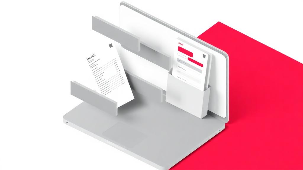 Client portal on a laptop with invoices, quotes and files