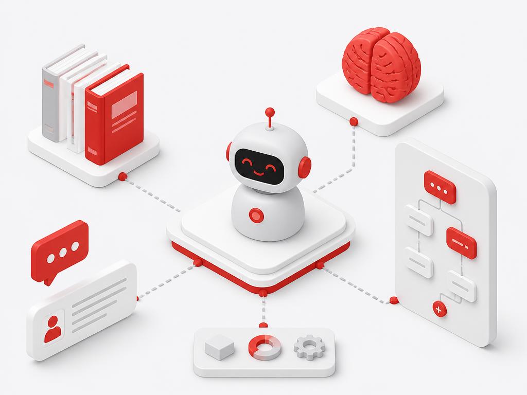 Automation Flows & Chatbots — AI agents with knowledge base and human handoff